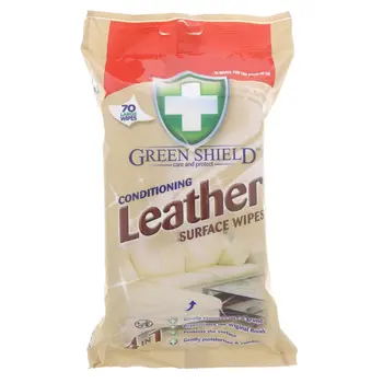 Green Shield 4-in-1 Leather Surface Wipes 70 Pieces