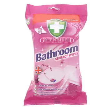 Green Shield Bathroom Surface Wipes 70 Pieces
