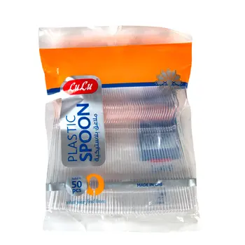 Lulu Clear Plastic Spoons 50 Pieces