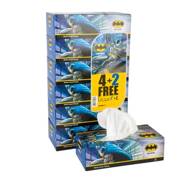Batman 2-Ply White Facial Tissue 6x150 Sheets