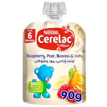 Nestle Cerelac Raspberry Pear Banana Oats 90g