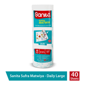 سانيتا مفارش سفرة مطوية مقاس يومي 107×85سم 40قطعة