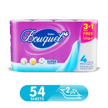 Sanita Bouquet 2-Ply Kitchen Towel 4x54 Sheets