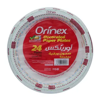 Orinex Decorated Paper Plates 10.25 Inch 24 Pieces