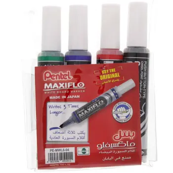 Pentel Maxiflo White Board Marker 4 Pieces