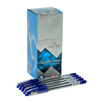 Win Plus Needlepoint Blue Ball Point Pens 25 Pieces