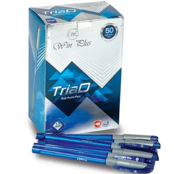 Win Plus TriaD Blue Ball Point Pens 50 Pieces