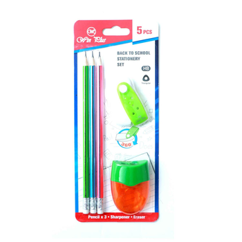 Win Plus Triangular HB Pencils Set 5 pcs
