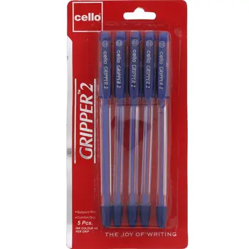 شيلو أقلام حبر جافة 2زرقاء 5قطع