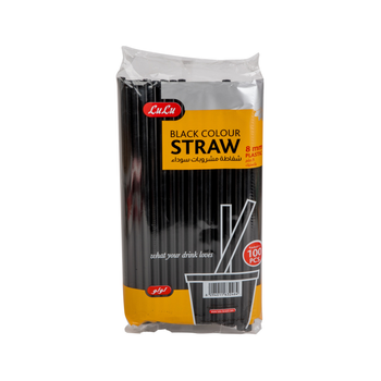 Lulu Black Straws 8mm 100-Pack