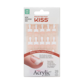 Kiss Salon Acrylic French Nude Nails 28 Pieces