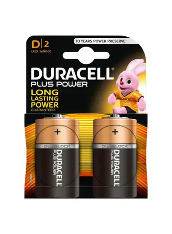 Duracell Plus Power D21 Batteries 2-Pack