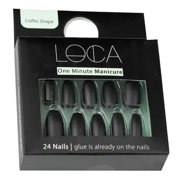 لوكا أظافر شكل كوفن 06 لون أسود مطفي 1قطعة
