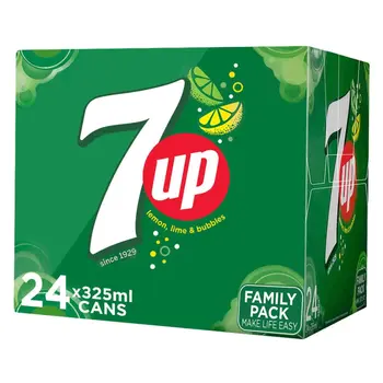 7Up Lemon-Lime Carbonated Soft Drink Family Pack 24x325ml