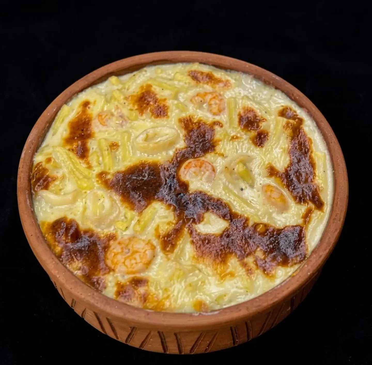 Shrimp Pasta Casserole With Cheese And Cream