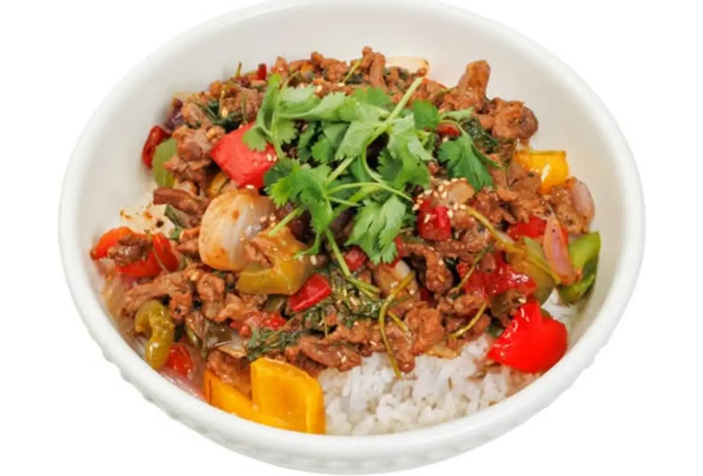 Fried Beef Topped Rice