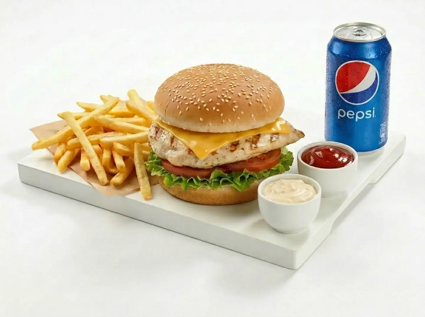 Chicken Burger Meal   Full Meal