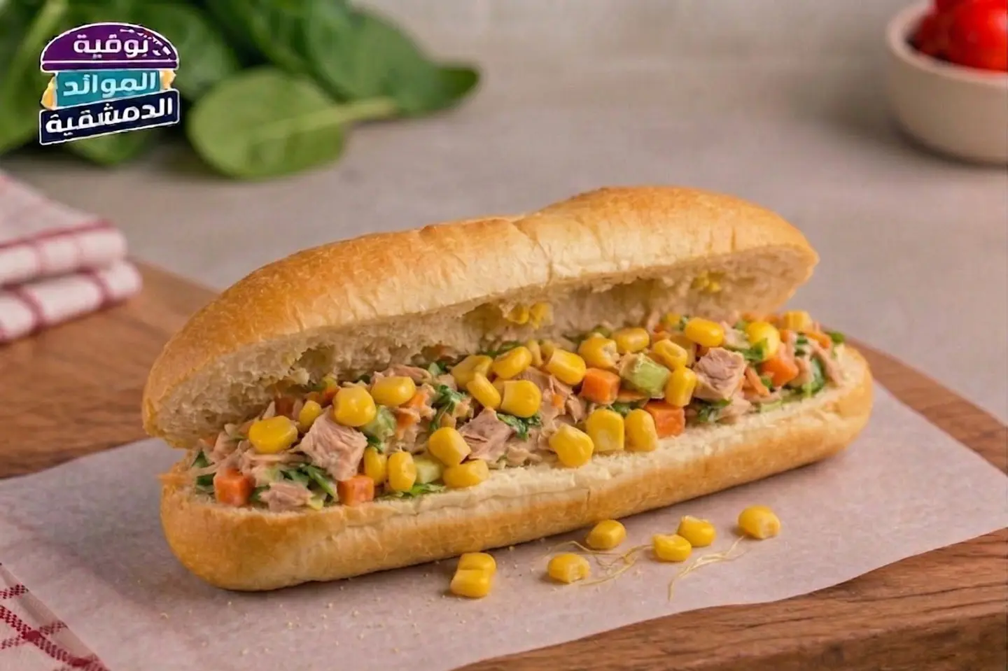 Cold Tuna And Corn Brioche Samoli With Light Mayonnaise