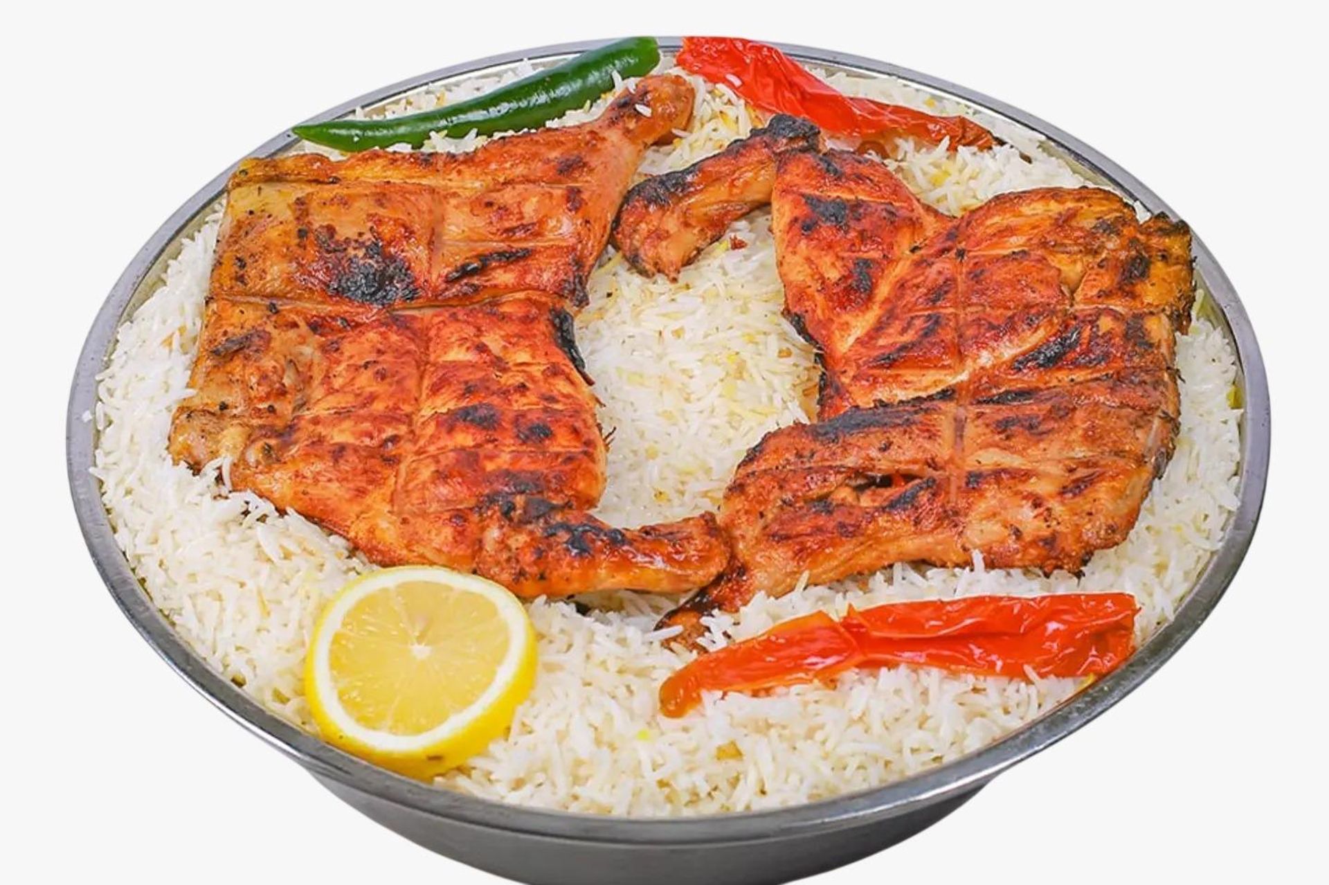 دجاج على الفحم مع الأرز - ربع