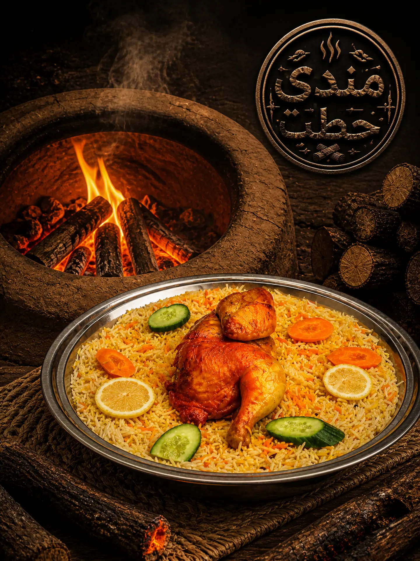 Chicken On Firewood With Rice - Half Chicken