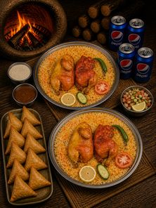 وجبة العائله على الحطب