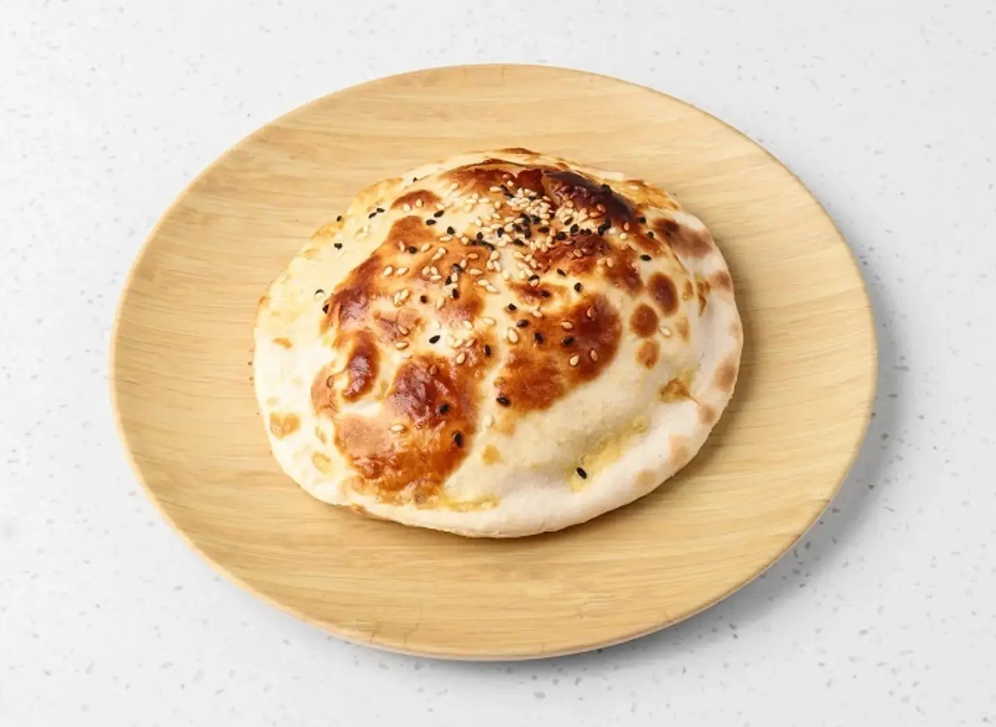Plain Saj Sausage Sandwich In Round Bread