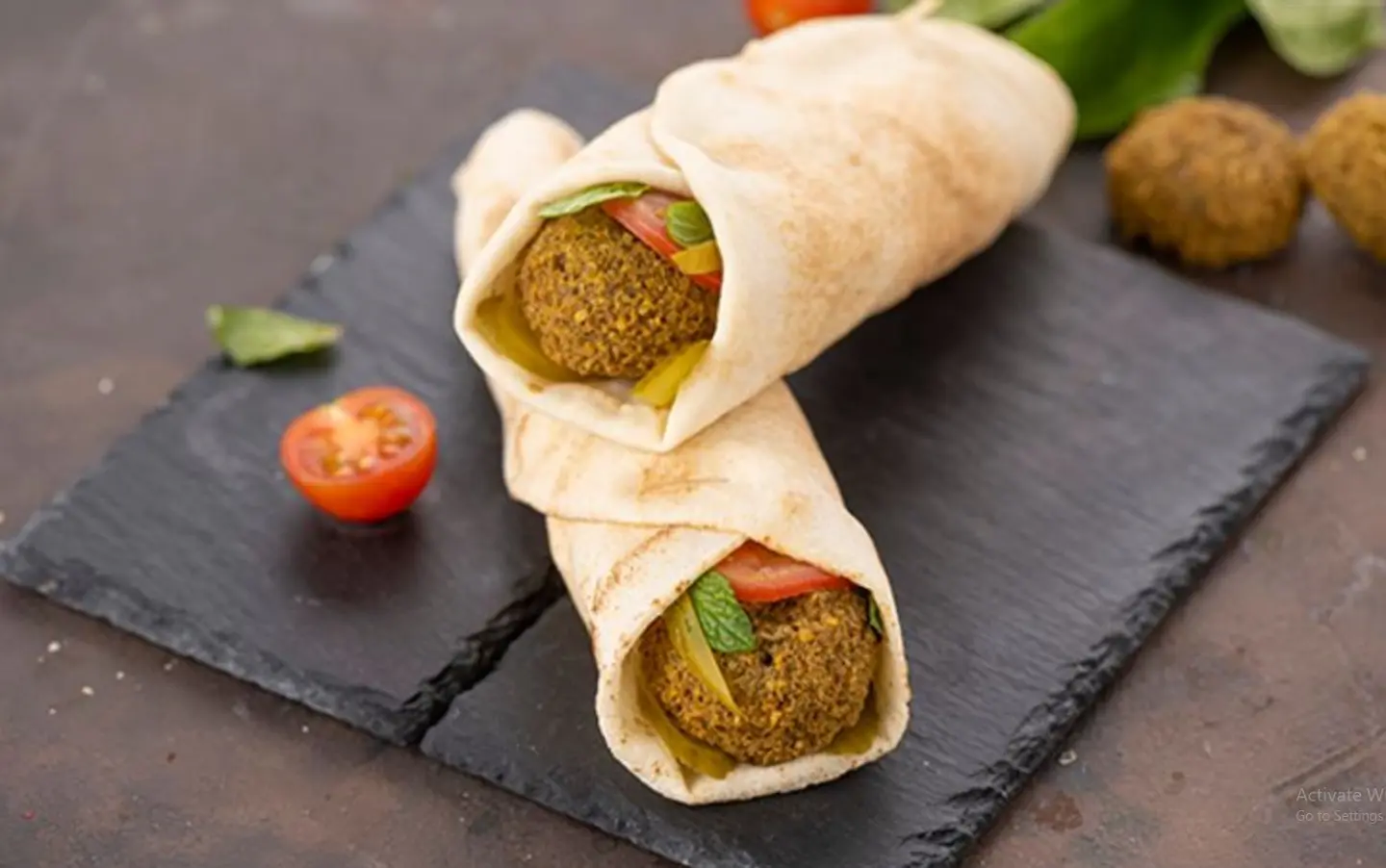 Mixed Falafel Sandwich In Arabic Bread