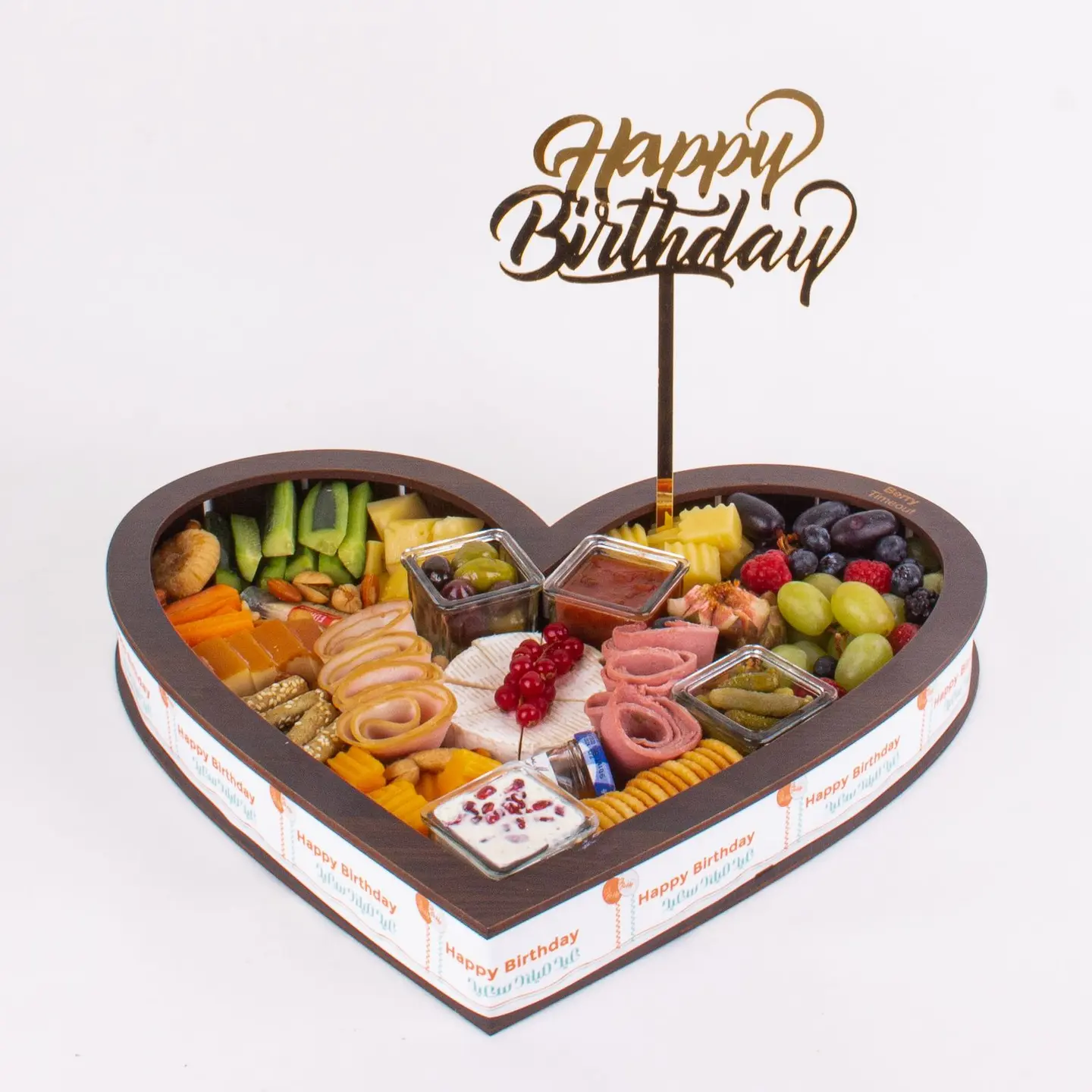 Cheese Platter Happy Birthday Heart Medium