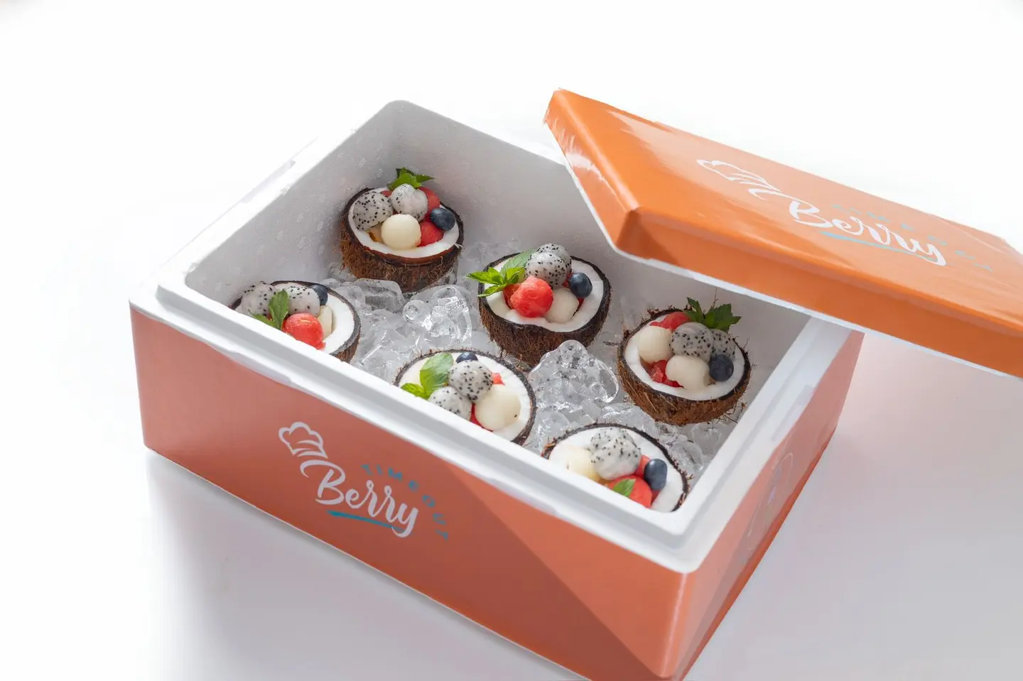 Coconut Pop Box With Fruits 6 Pcs
