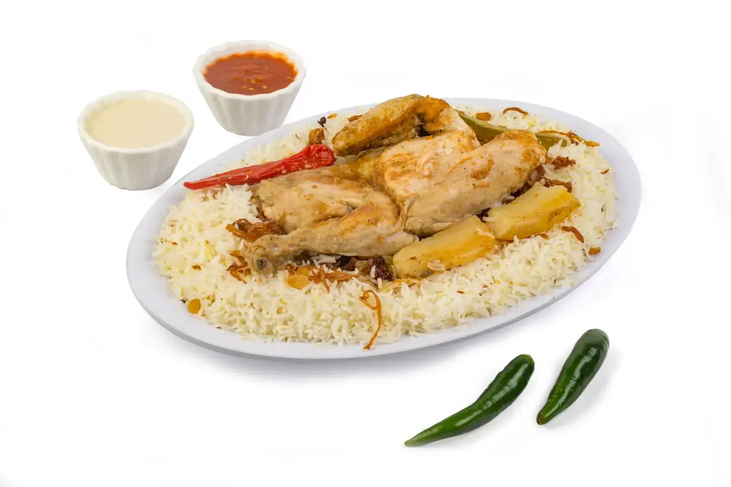 Madfoon Chicken With Shabi Rice