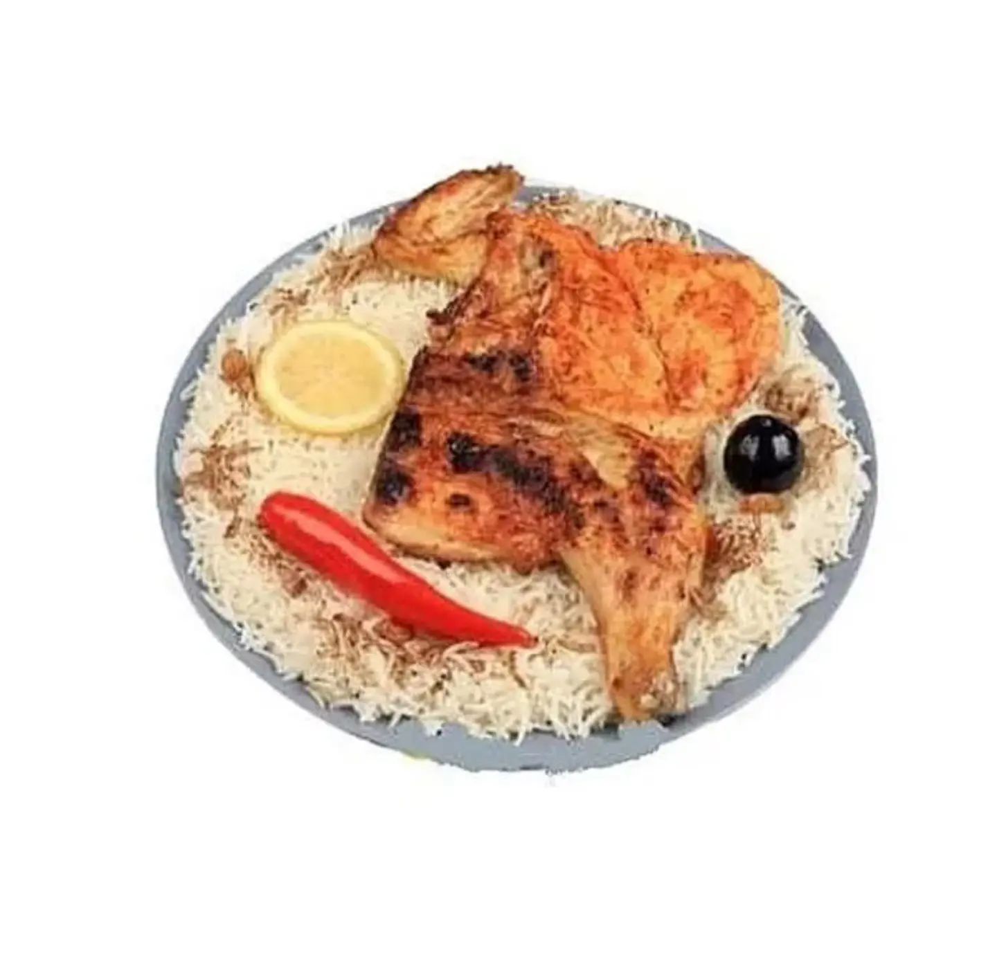Charcoal Chicken With Rice - Half