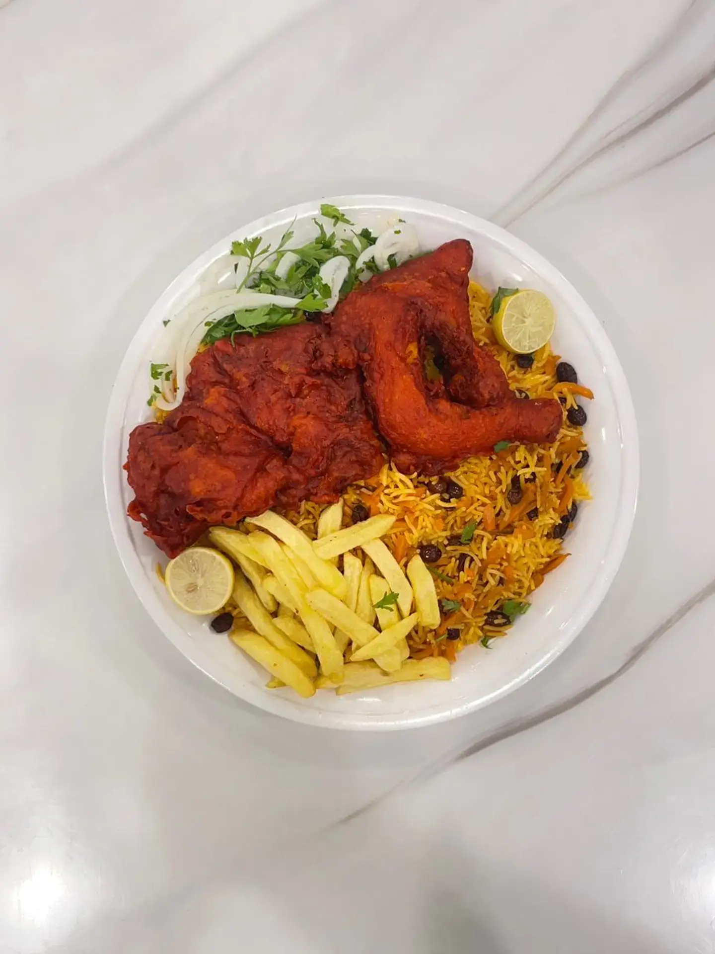 Fried Chicken With Rice - Half