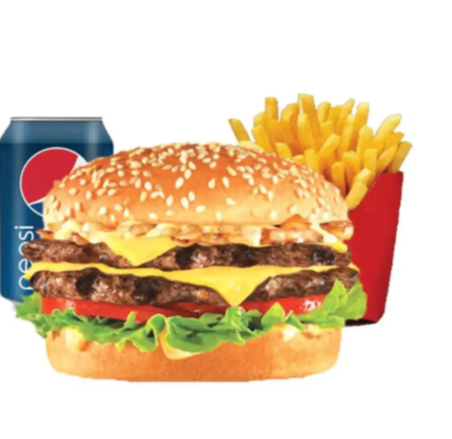 Classic Meat Burger Meal + Fries + Drink