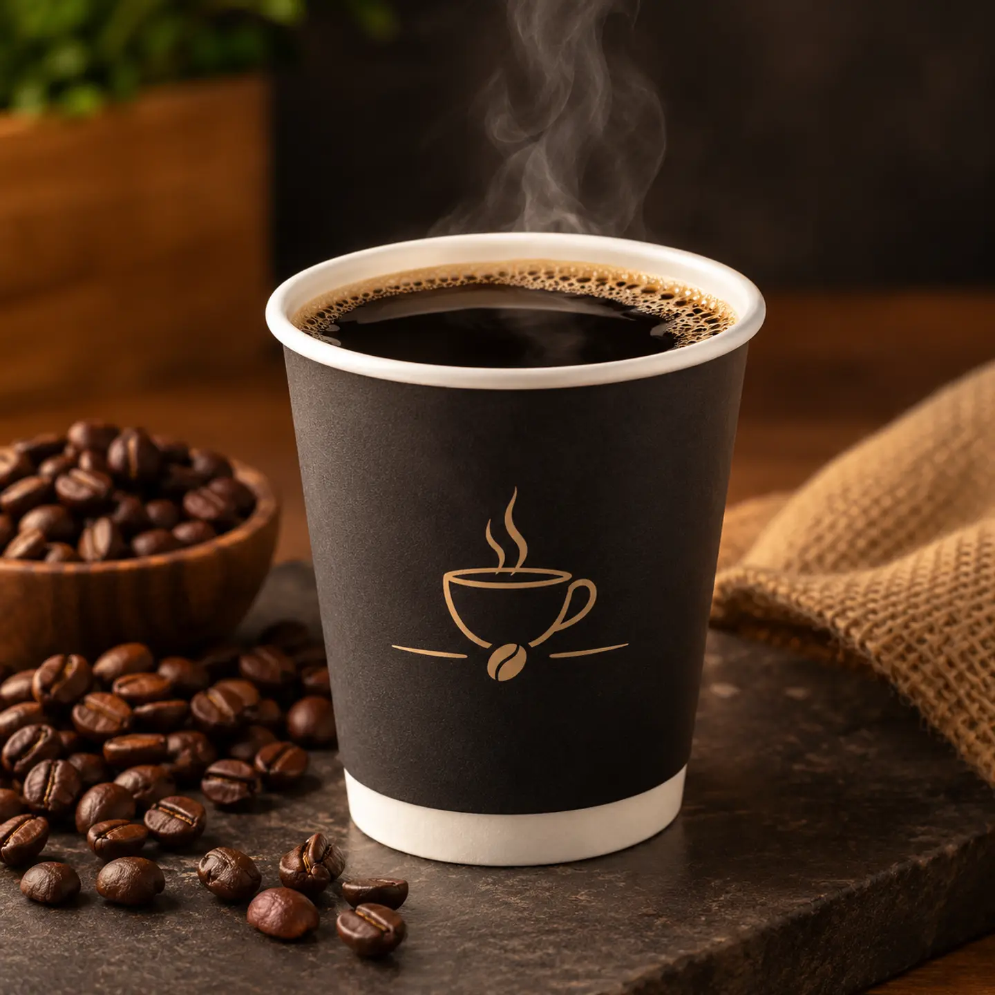 Black Coffee Cup