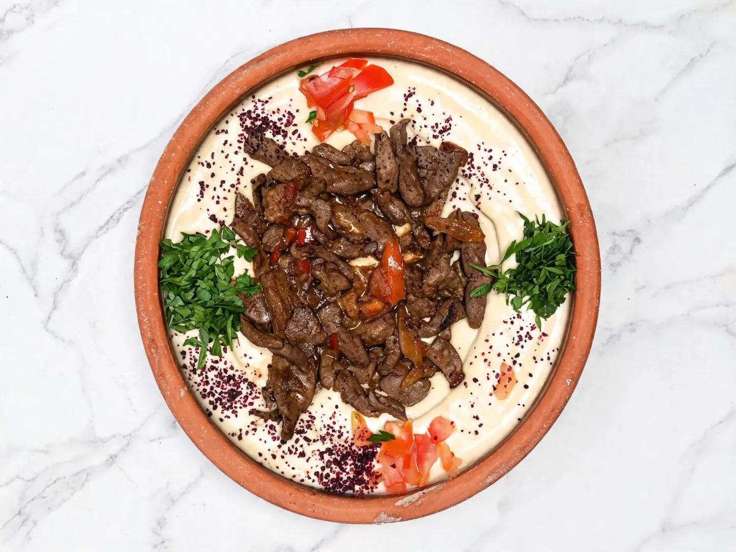 Liver With Hummus Platter