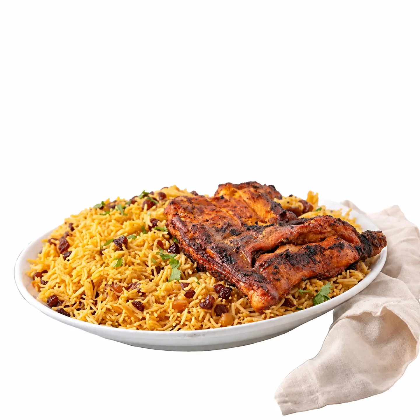 Charcoal Chicken With Rice - Half A Chicken