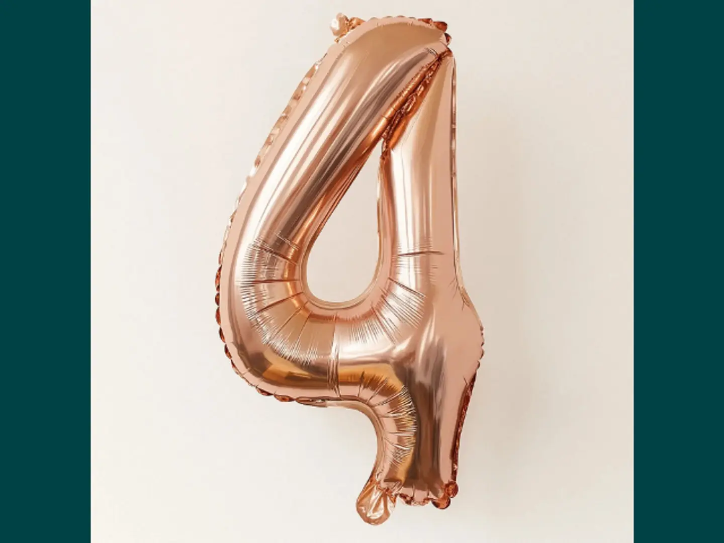 Rose Gold Number 4 Foil Balloon