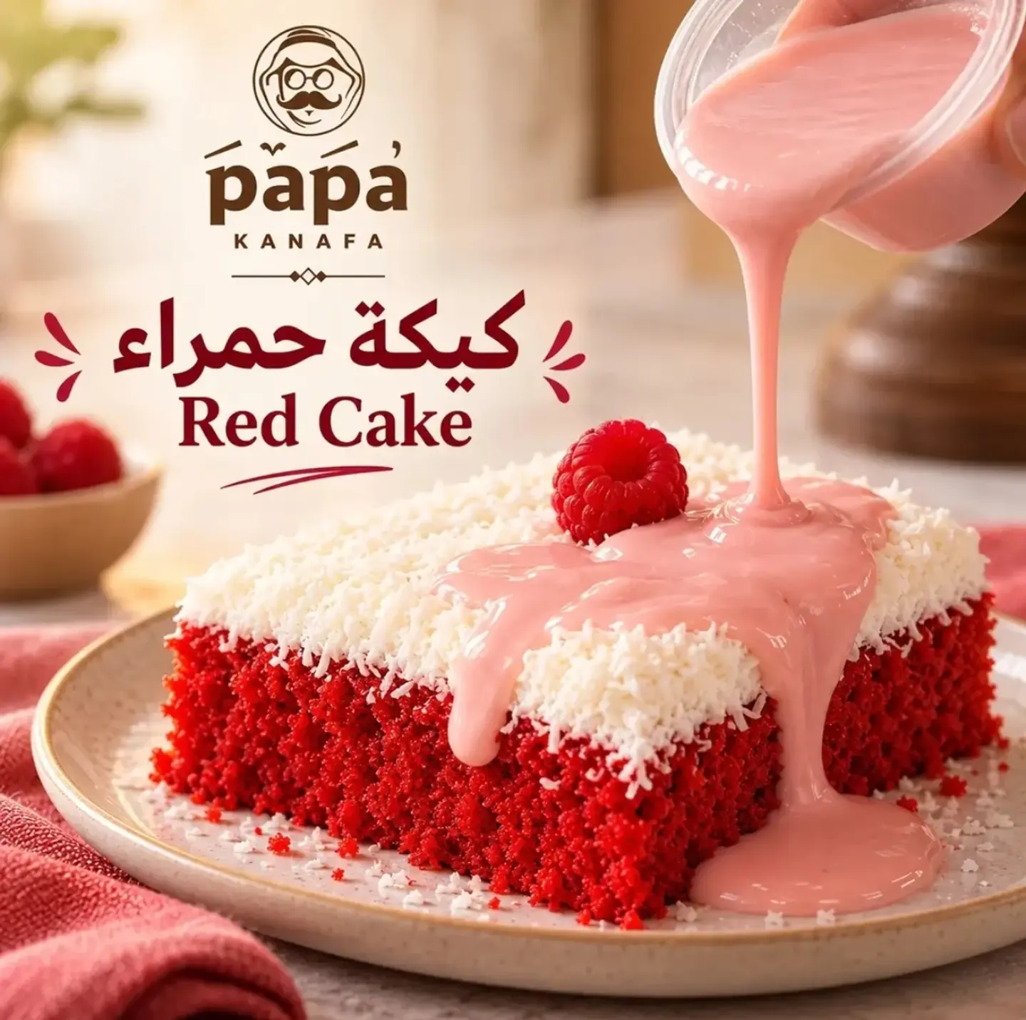 كيكة حمراء