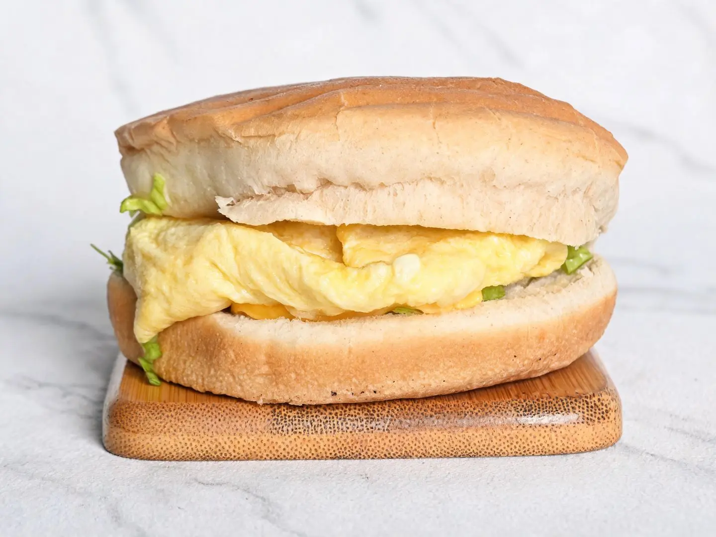 Round Bread Egg And Cheese Sandwich