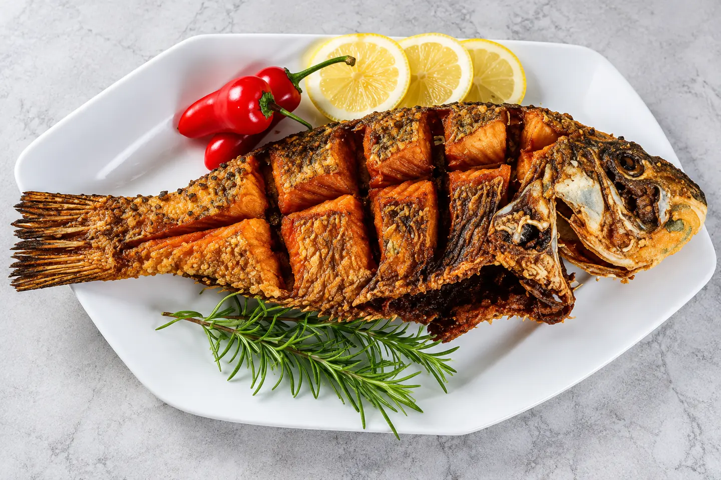 Fried Hamour Fish - For One Person