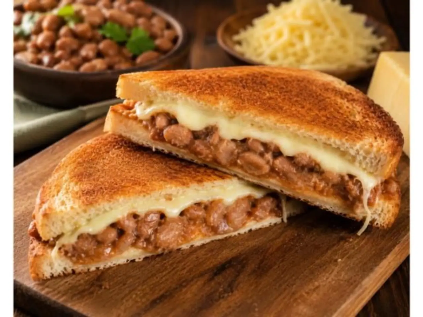 Bean Sandwich With Eggs