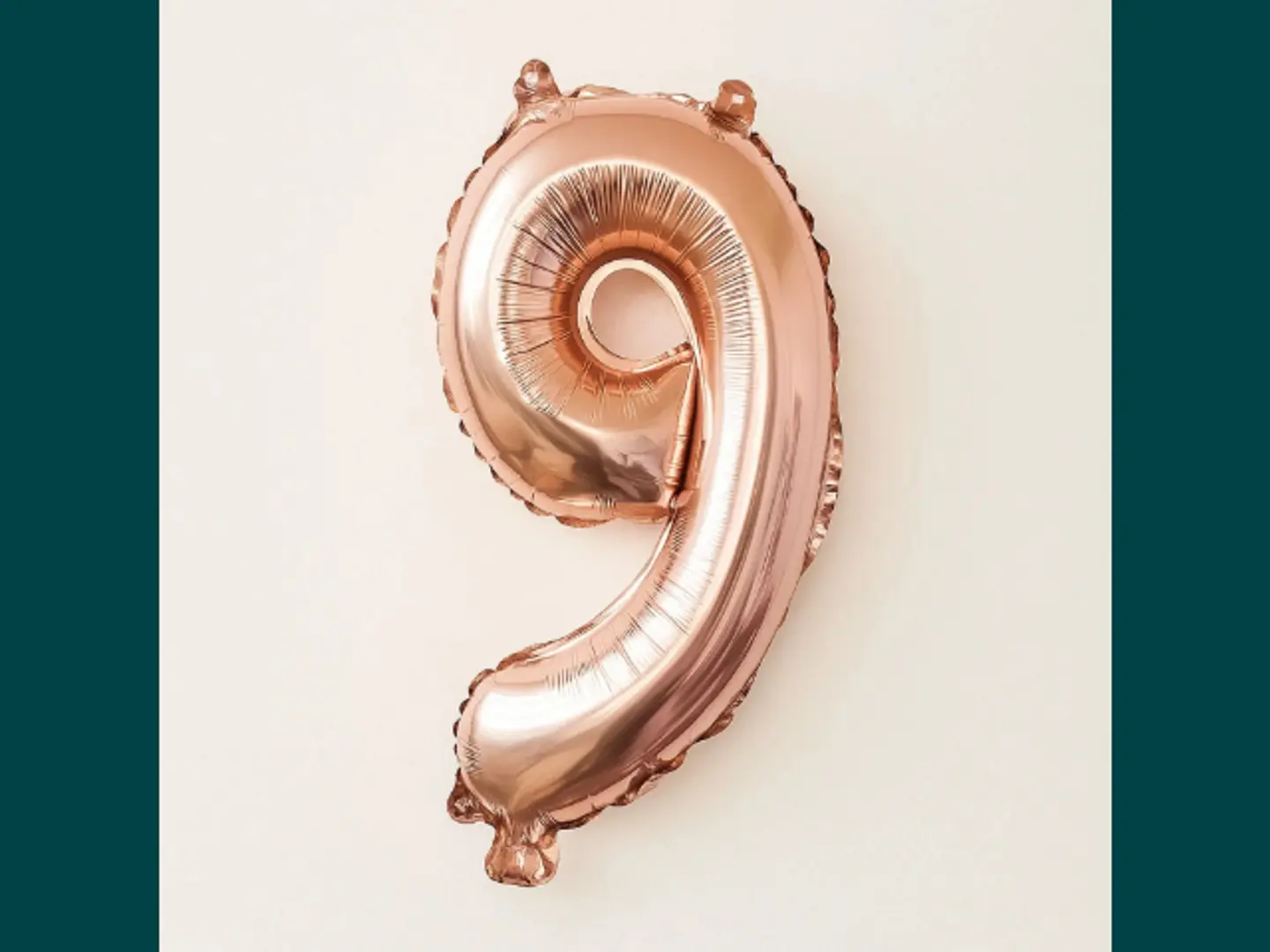 Rose Gold Number 9 Foil Balloon