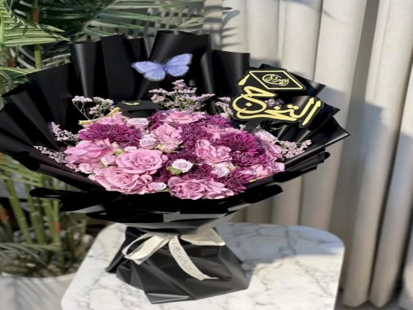 بوكيه تخرج اللون الموف والبنفسجي