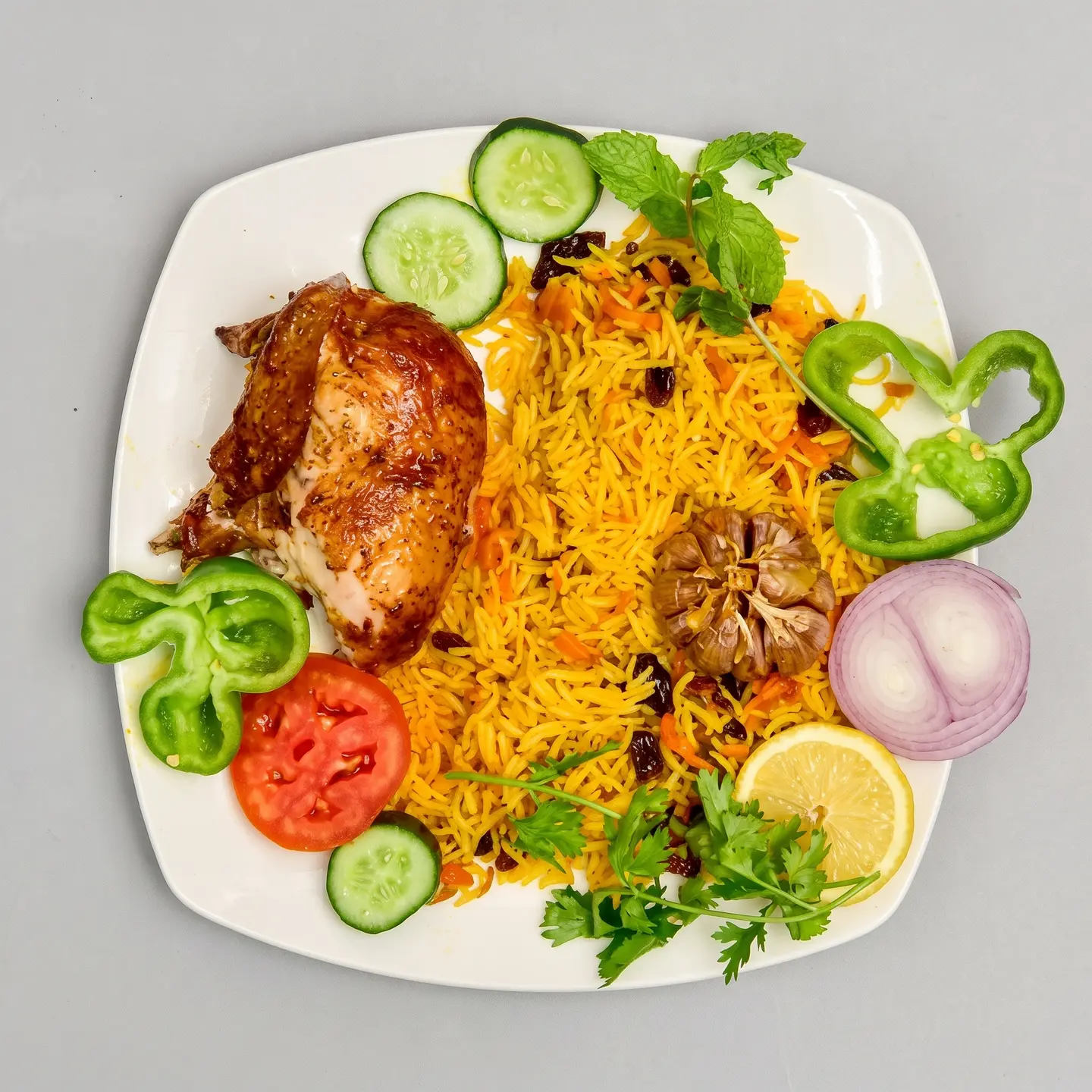 ربع حبة شواية مع الأرز