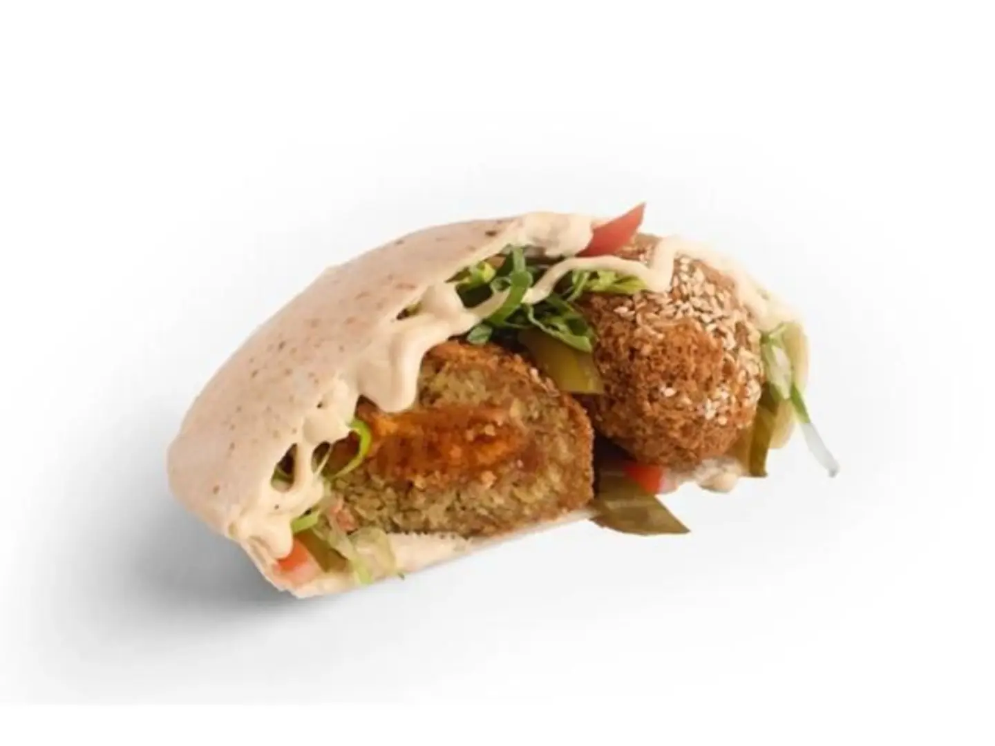 Foul, Falafel And Cheese Sandwich