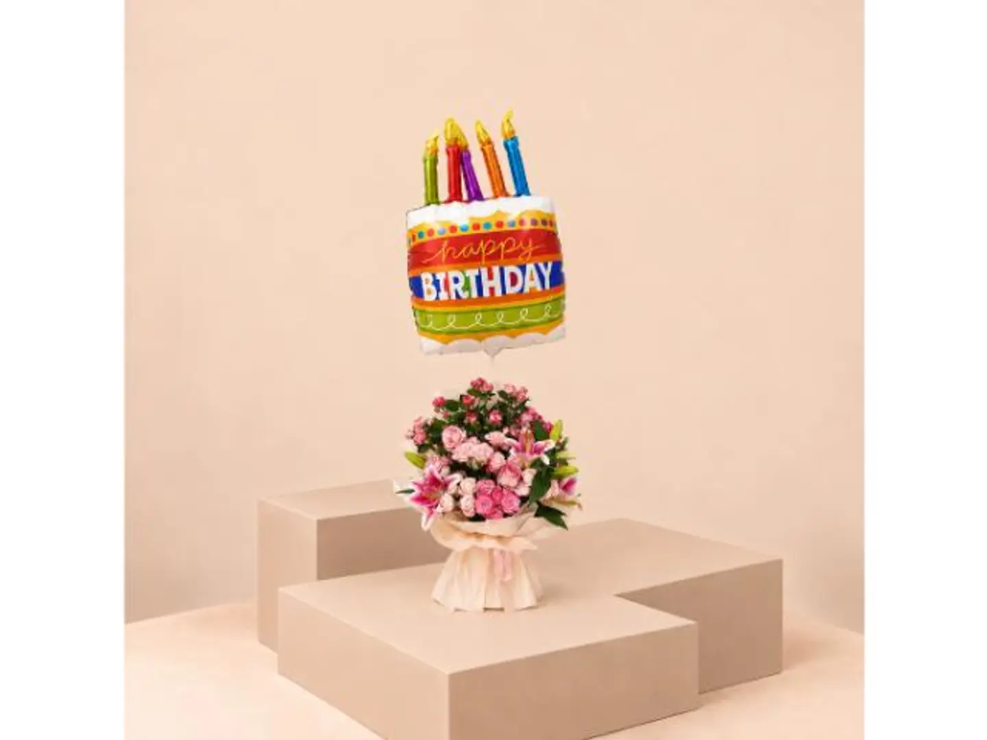 Rose And Balloon Bouquet