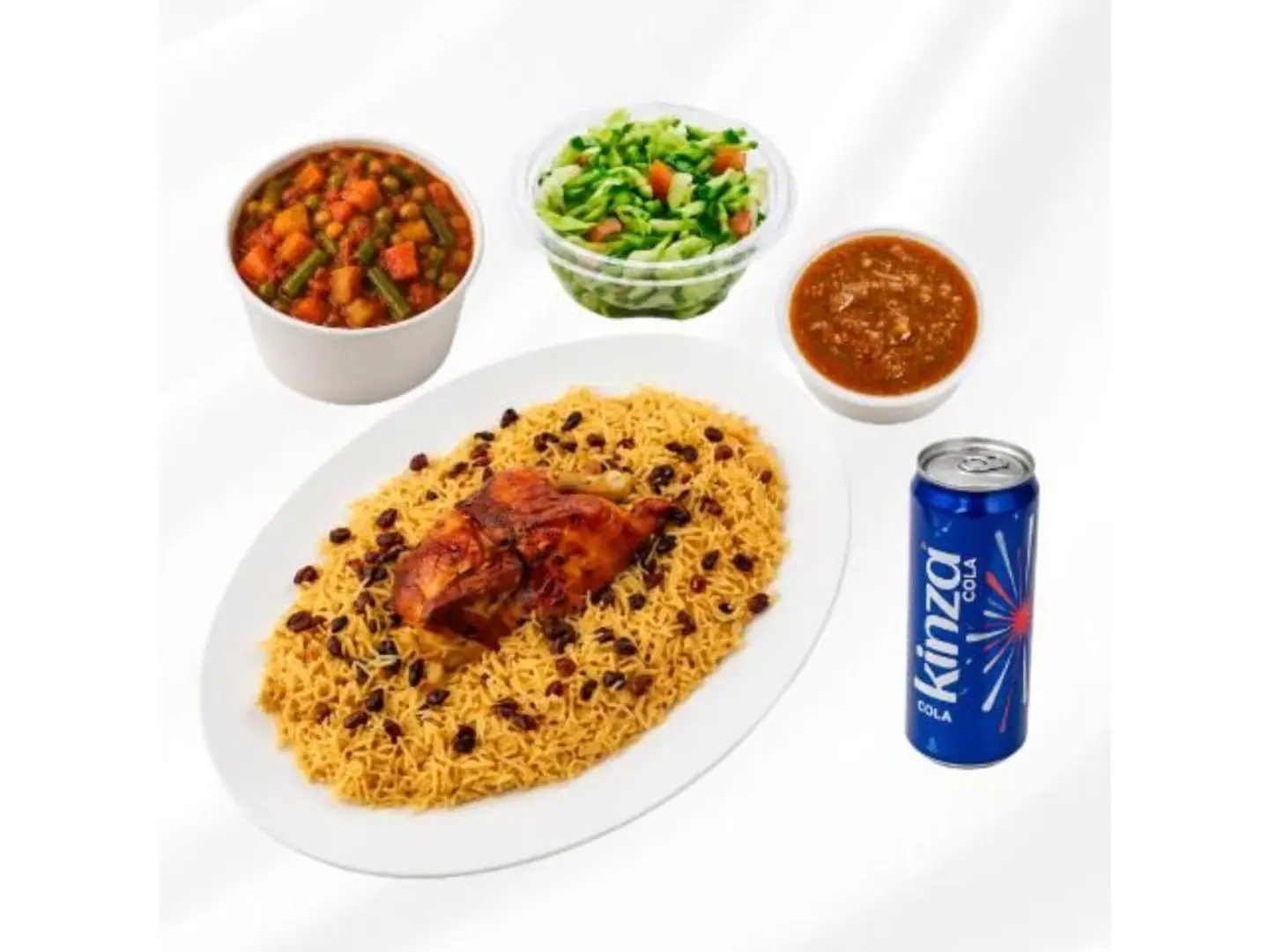 Half Chicken Meal With A Drink