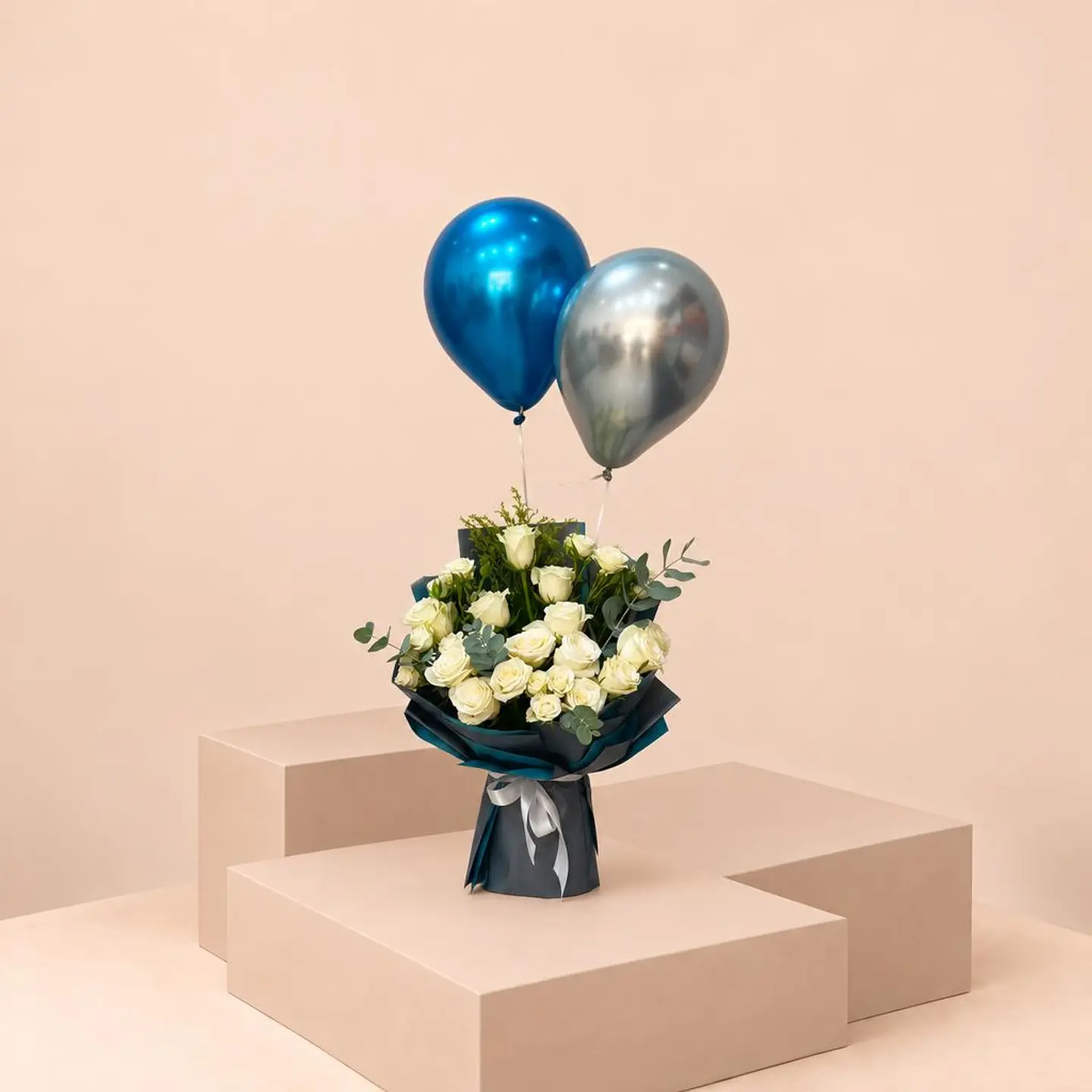 Elegance Rose And Balloon Bouquet