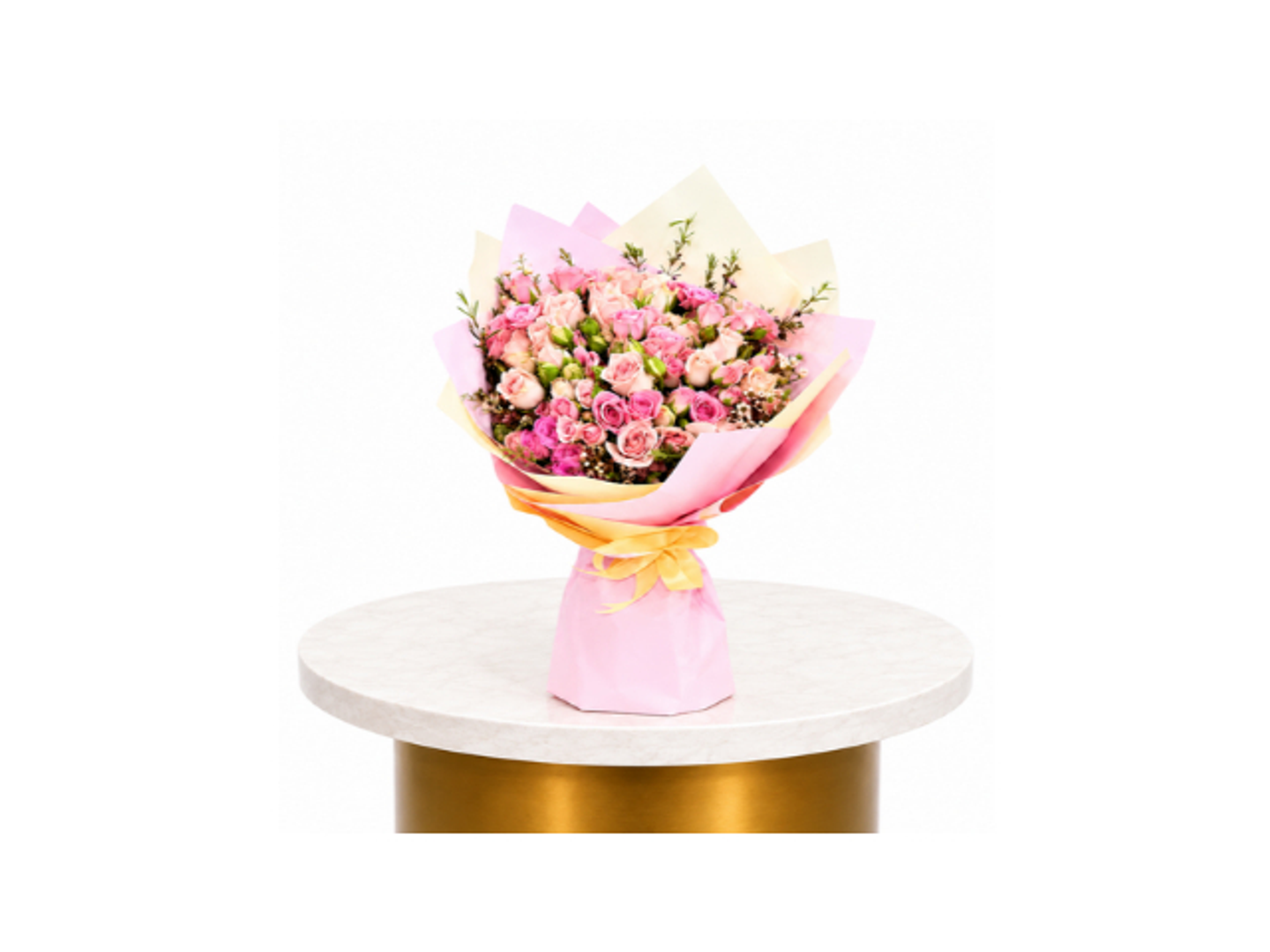 Bouquet Of Joy Natural Roses