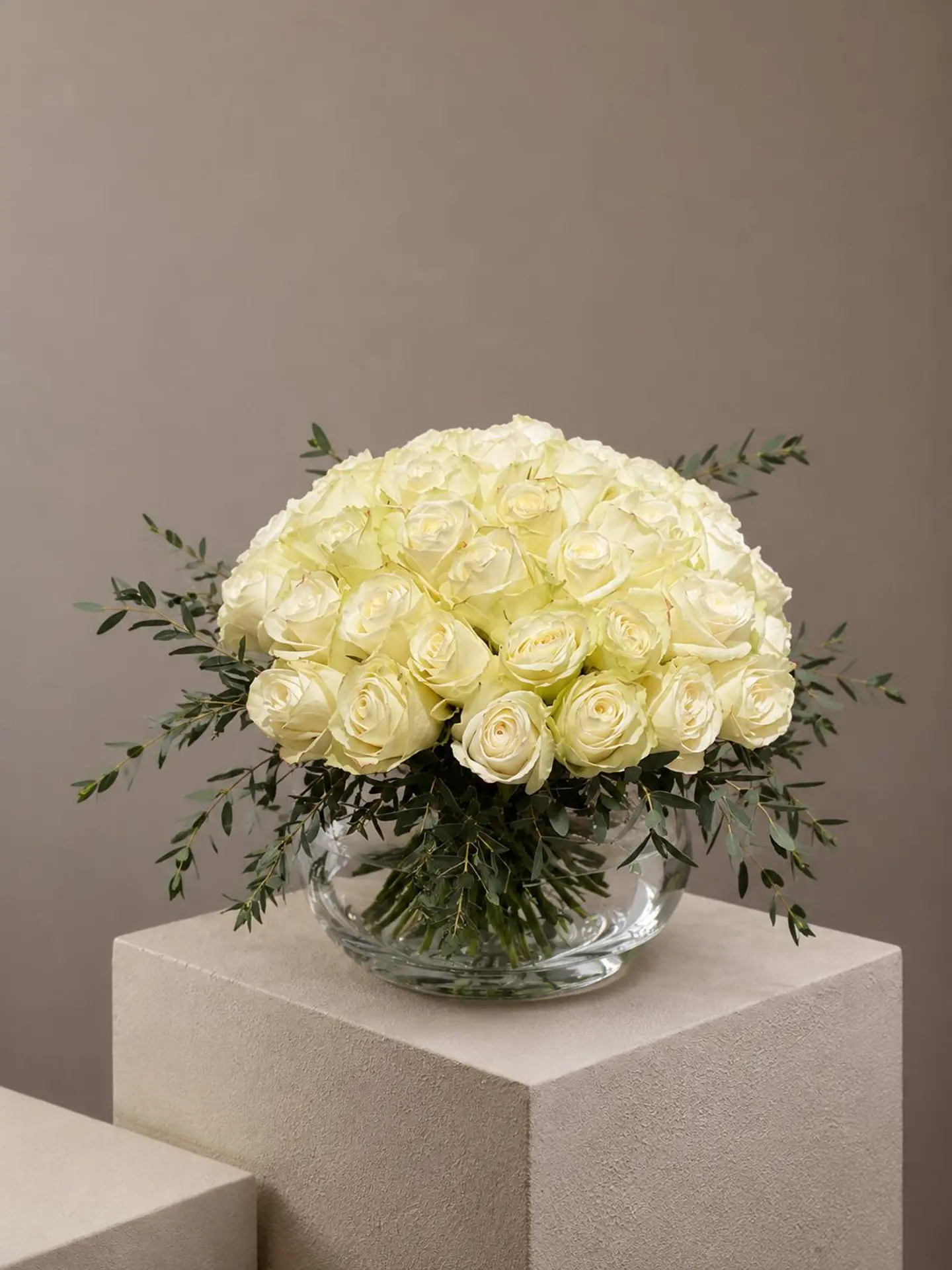 White Rose Vase